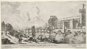 Ansichten von Paris: Blick auf den Louvre und die Tuilerien von Reinier Nooms, called Zeeman