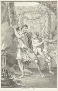 Lucius Aemilius Sejanus rettet das Leben von Tiberius von Reinier Vinkeles (I)