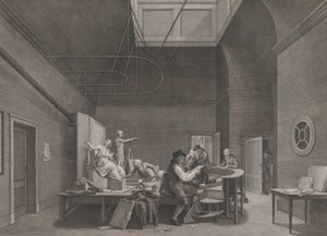 Die Zeichenschule der Felix Meritis Gesellschaft in Amsterdam, ca. 1800