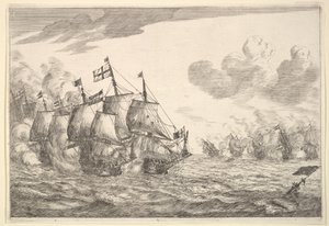 Seeschlacht, 17. Jahrhundert von Reinier Zeeman
