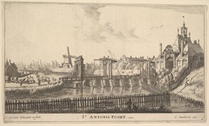 St. Antonis Poort, Amsterdam, Mitte des 17. Jahrhunderts von Reinier Zeeman