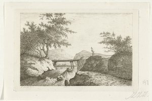 Brücke bei einem Wasserfall