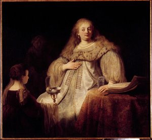 Artemise. Artemise I, Königin der Stadt Halikarnassos im 4. Jahrhundert v. Chr. (Gemälde von Rembrandt) von Rembrandt van Rijn