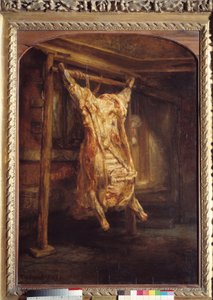 Rindfleischbark, Rindfleischkadaver auseinander von Rembrandt van Rijn