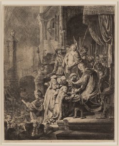 Christus vor Pilatus: Große Platte von Rembrandt van Rijn