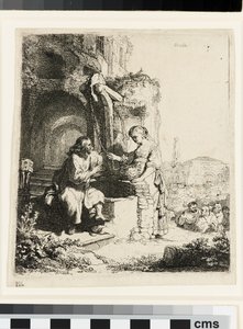 Christus und die Frau von Samaria unter Ruinen von Rembrandt van Rijn
