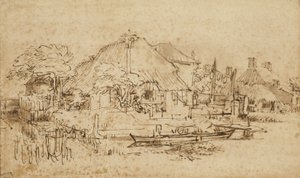 Hütte neben einem Kanal von Rembrandt van Rijn