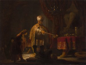 Daniel und Kyros vor dem Idol Bel von Rembrandt Harmensz. van Rijn