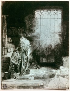 Dr. Faust in seiner Werkstatt (Kupferstich)