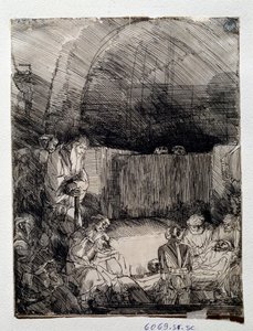 Ausstellung des Leichnams des Erlösers. Zeichnung von Rembrandt Harmenszoon van Rijn (1606-1669) Florenz, Uffizien, Gabinetto Disegni e Stampe von Rembrandt van Rijn