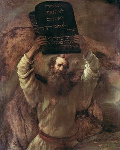 Moses zerschmettert die Gesetzestafeln von Rembrandt van Rijn