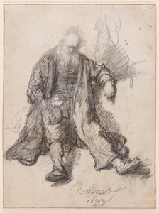 Alter Mann sitzt (Der betrunkene Lot?), ca. 1630-1633 von Rembrandt Harmensz. van Rijn