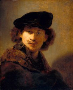 Selbstporträt mit Samtkappe von Rembrandt van Rijn