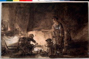 Die Küche im Haus von Rembrandt von Rembrandt van Rijn
