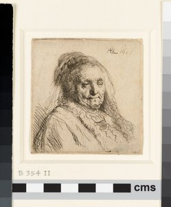 Die Mutter des Künstlers, Kopf und Büste von Rembrandt van Rijn