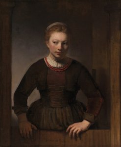 Junge Frau an einer offenen Halbtür, 1645 von Rembrandt Harmensz van Rijn