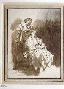 Junge Frau bei ihrer Toilette von Rembrandt Harmensz. van Rijn