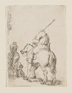 Ein Soldat mit Turban zu Pferd von Rembrandt van Rijn