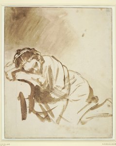 Eine junge Frau schläft, Hendrickje Stoffels, ca. 1654 von Rembrandt van Rijn