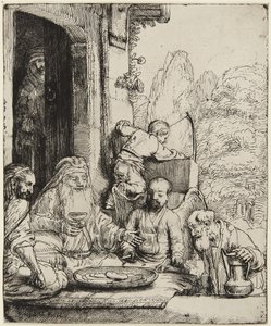 Abraham bewirtet die Engel von Rembrandt van Rijn