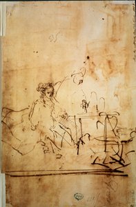 Ahasverus, Haman und Esther, 17. Jahrhundert von Rembrandt van Rijn