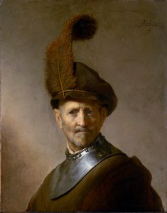 Ein alter Mann in Militäruniform (ehemals als Porträt von Rembrandts Vater bezeichnet), ca. 1630