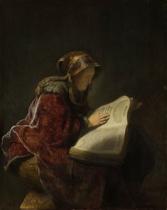 Eine alte Frau liest, wahrscheinlich die Prophetin Hannah, 1631