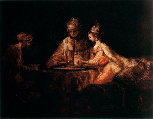 Assuerus, Haman und Esther, 1660 von Rembrandt van Rijn