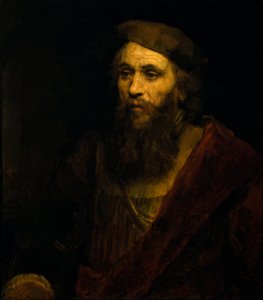 Bärtiger Mann mit Mütze von Rembrandt van Rijn