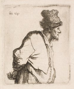 Bauer mit den Händen auf dem Rücken
