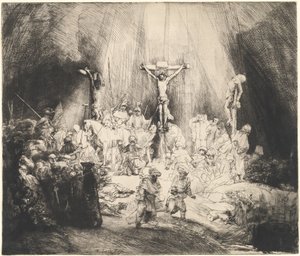 Christus gekreuzigt zwischen den beiden Dieben (Die drei Kreuze) von Rembrandt van Rijn