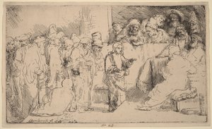 Christus im Gespräch mit den Gelehrten: eine Skizze von Rembrandt van Rijn