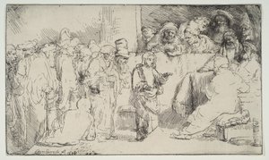 Christus im Streitgespräch mit den Gelehrten, eine Skizze, 1652 von Rembrandt van Rijn