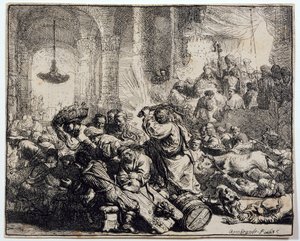 Christus vertreibt die Geldwechsler aus dem Tempel von Rembrandt van Rijn
