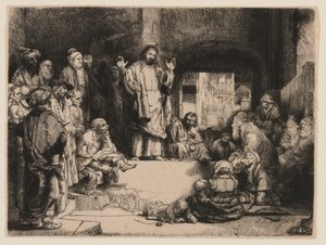 Christus predigt von Rembrandt van Rijn