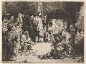 Christus predigt, genannt La Petite Tombe, ca. 1657 von Rembrandt van Rijn