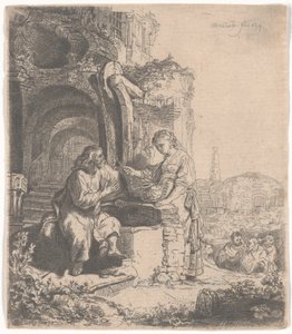 Christus und die Frau von Samaria unter Ruinen, 1634 von Rembrandt van Rijn
