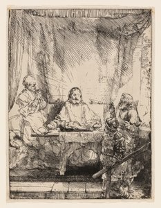 Christus in Emmaus: Die größere Platte von Rembrandt van Rijn