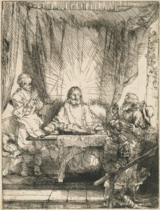Christus in Emmaus: die größere Platte von Rembrandt van Rijn
