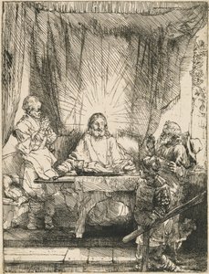 Christus in Emmaus: die größere Platte von Rembrandt van Rijn