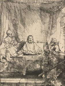 Christus in Emmaus: die größere Platte, 1654 von Rembrandt van Rijn