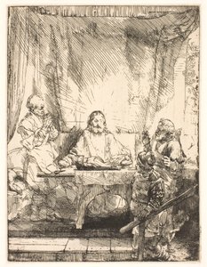 Christus in Emmaus: die größere Platte von Rembrandt van Rijn