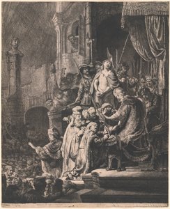 Christus vor Pilatus: Große Platte von Rembrandt van Rijn