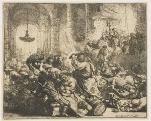 Christus vertreibt die Geldwechsler aus dem Tempel von Rembrandt van Rijn