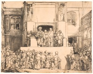 Christus dem Volk präsentiert: große querformatige Platte von Rembrandt van Rijn