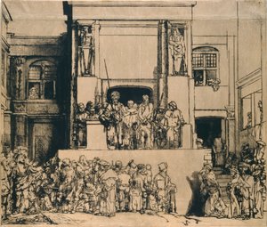 Christus wird dem Volk präsentiert: querformatige Platte (1655) von Rembrandt van Rijn