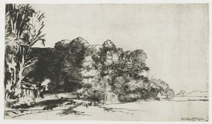 Baumgruppe mit Aussicht von Rembrandt van Rijn