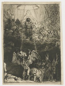 Daniels Vision von den vier Tieren von Rembrandt van Rijn