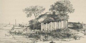 Die Hütte hinter dem Plankenzaun von Rembrandt van Rijn