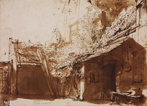Bauernhaus im Licht und Schatten